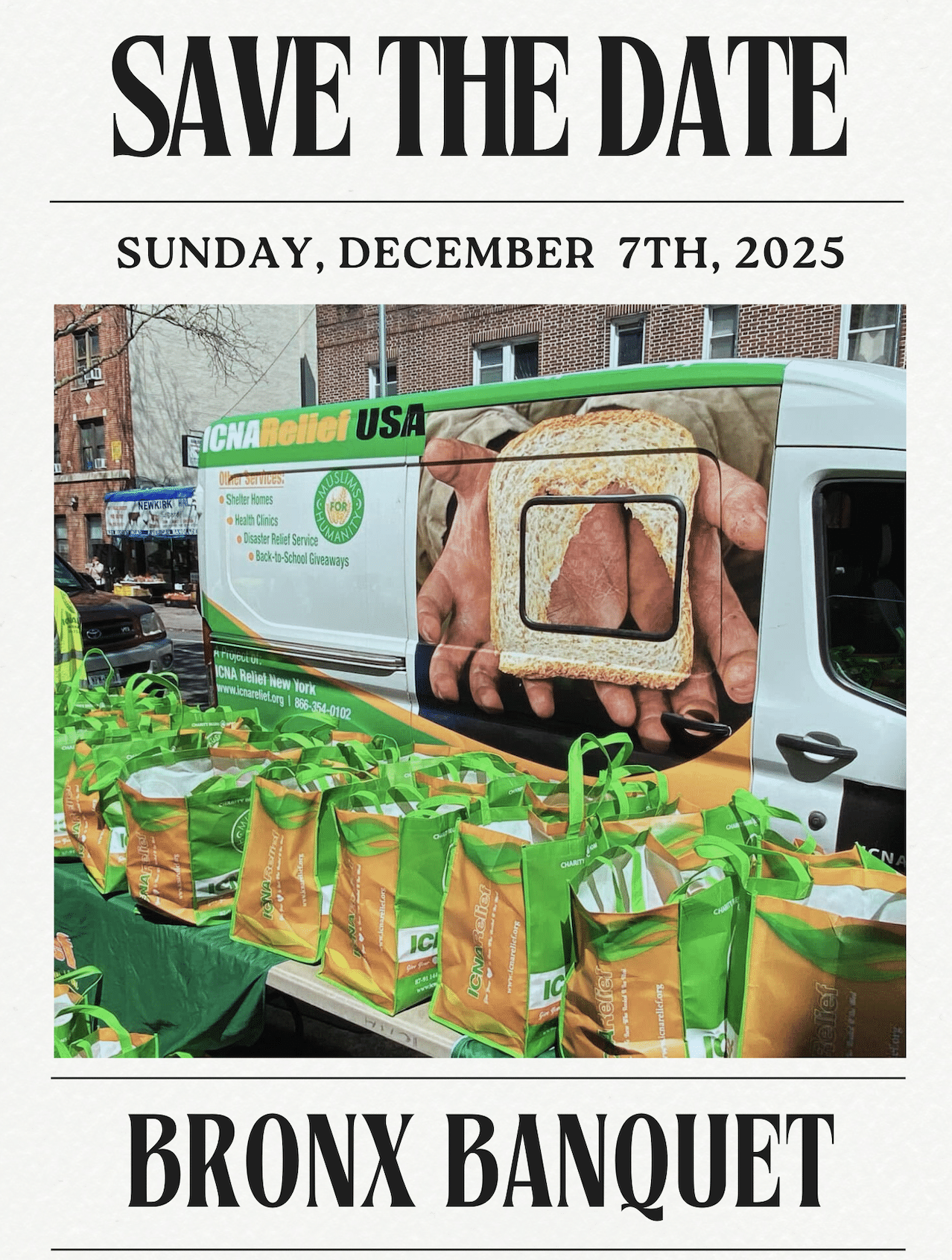 ICNA RELIEF New York Brnox Banquet. Save the date